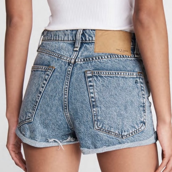 rag & bone Maya High-Rise Shorty Shorts in Calypso, size 24 - Picture 7 of 10